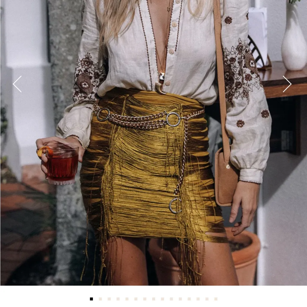 Chasing Unicorns Lover's Rock Cutwork Embroidered Blouse Size L Brown Size L - Image 4