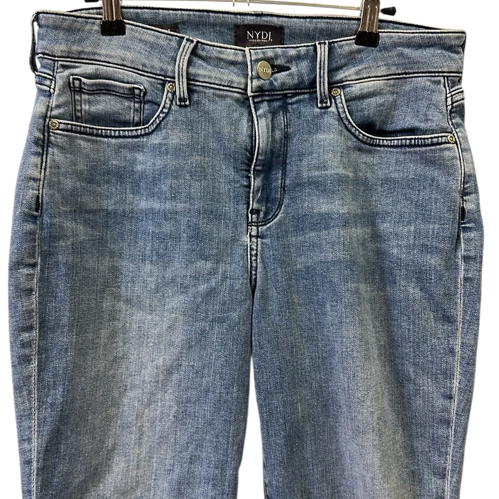 NYDJ Lift Tuck Technology Marilyn Straight Cuffed Crop Blue Jeans Petite 8 - Image 4