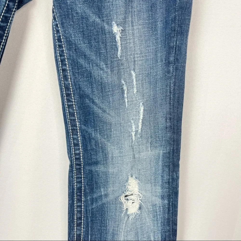 Miss Me Dark Wash Fleur De Lis Embellished Bootcut Jeans 29 - Image 8