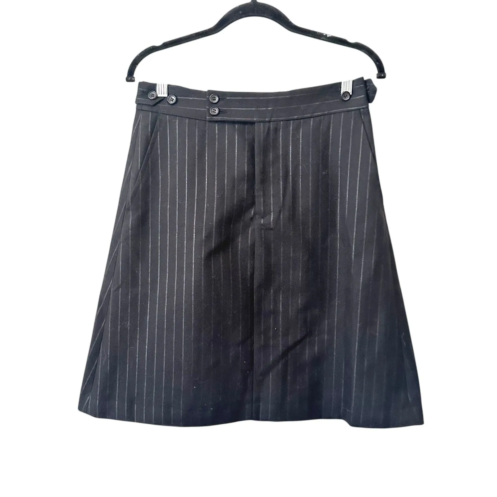 COMME DES GARCONS Striped Wool Blend A-Line Mini Skirt Small - Image 2