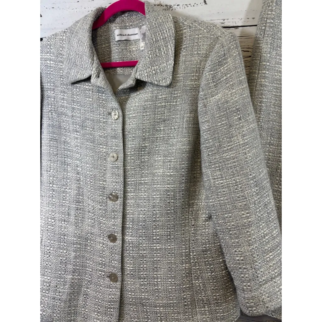 Women's Alfred Dunner Pantsuit Gray White Size 14 - Image 12