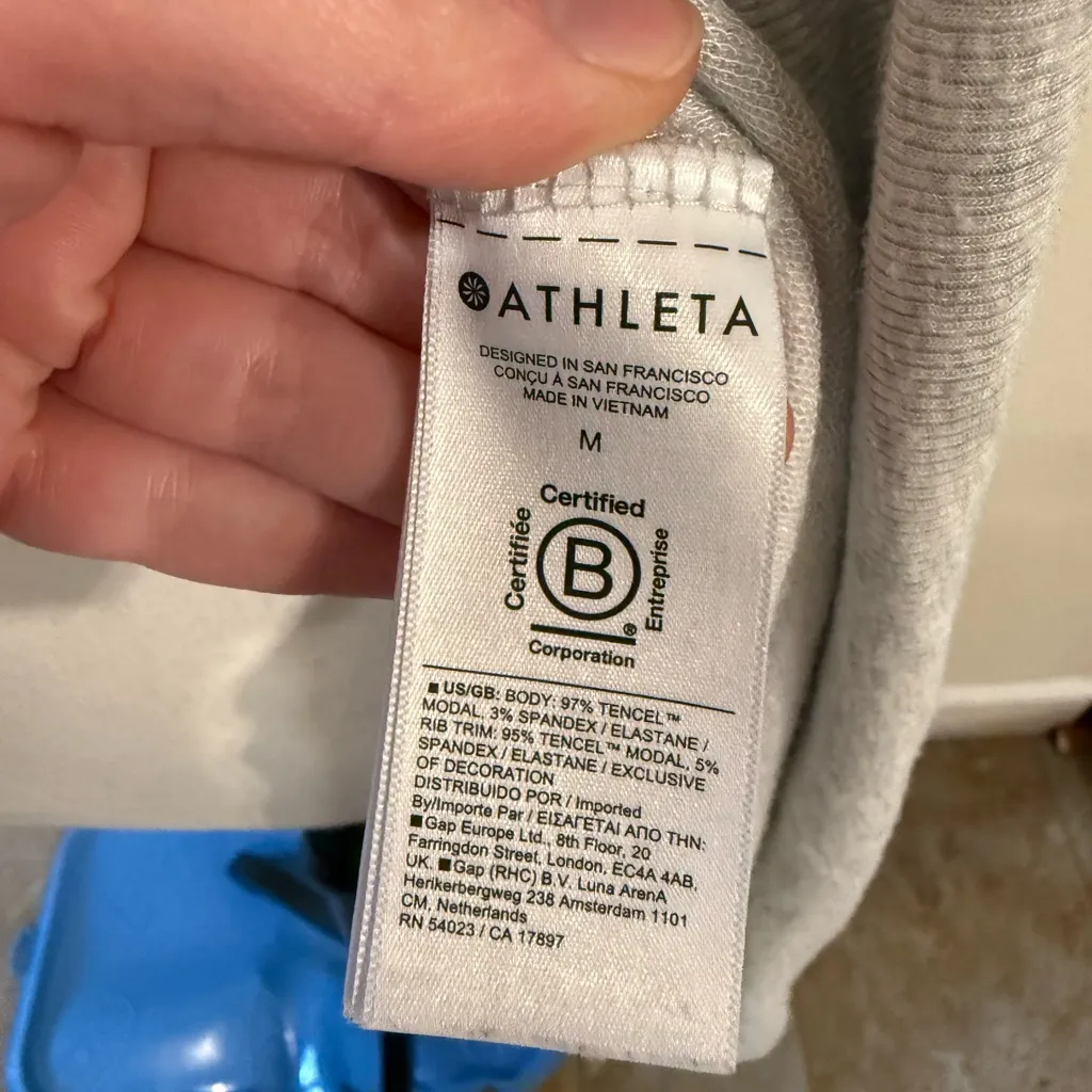 Athleta Light Gray Open Front Cardigan size medium - Image 2