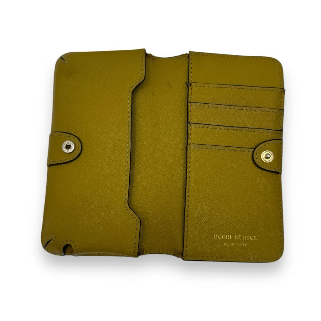 Henri Bendel Metallic Silver Pebbled Black Saffiano Leather Phone & Card Wallet - Image 6