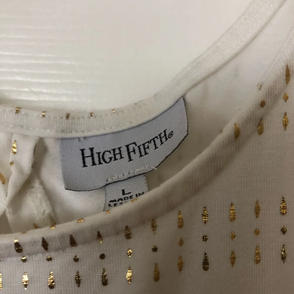 High Fifth Knit Tank Top White & Gold L Size L - Image 5
