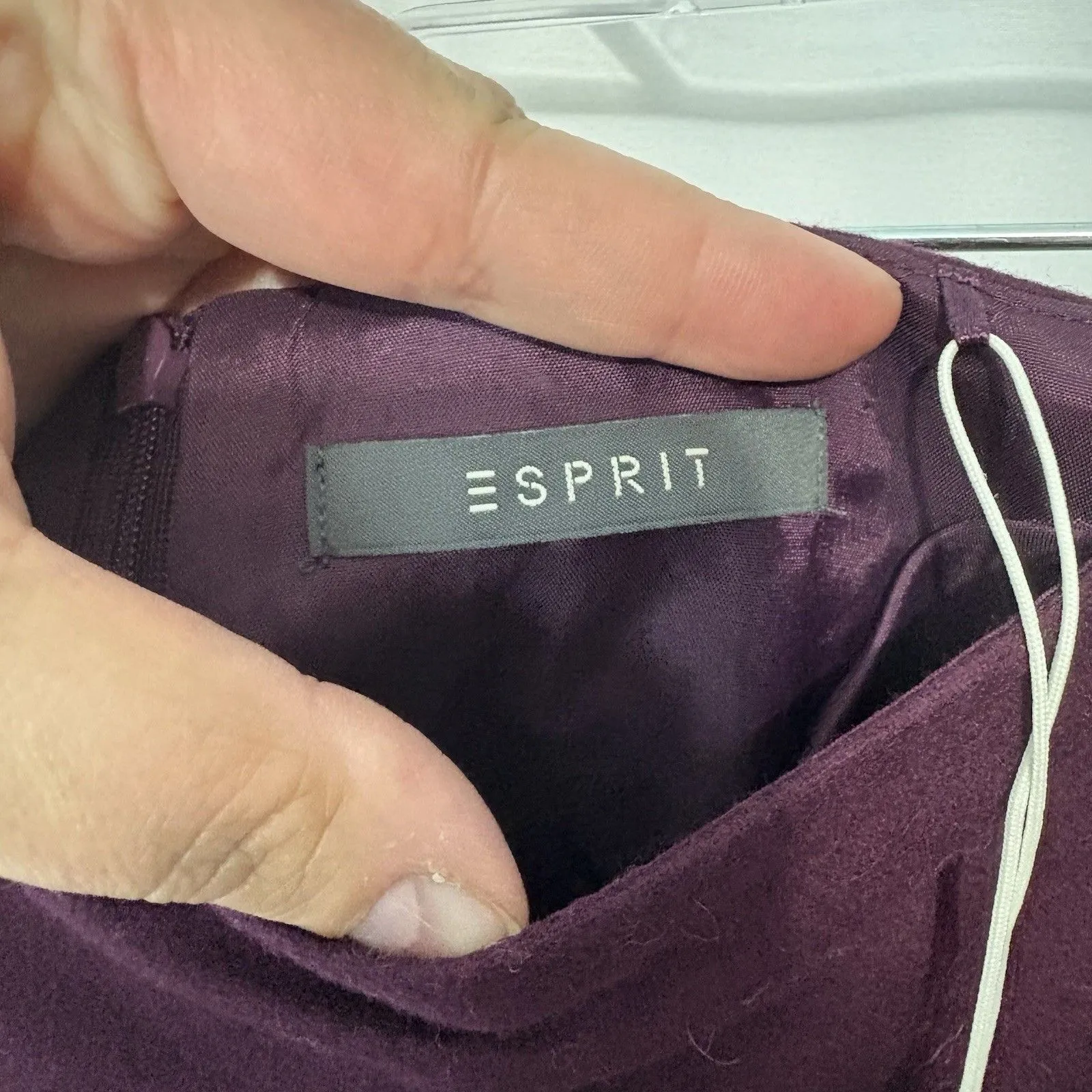 NWT Esprit Mini Skirt Wool Blend Burgundy Classic Winter Work Office Mod Size 10 - Image 5