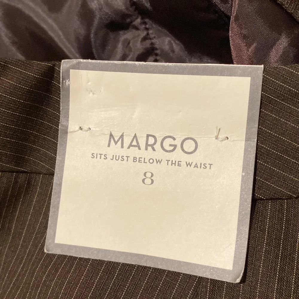 Ann Taylor Brown Margo Pinstriped Slacks SIZE 8 - Image 7