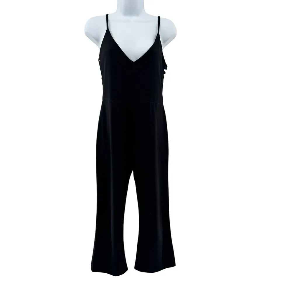 Amanda Uprichard X REVOLVE‎ Chandon Jumpsuit Black Ponte Medium Cropped Date - Image 2