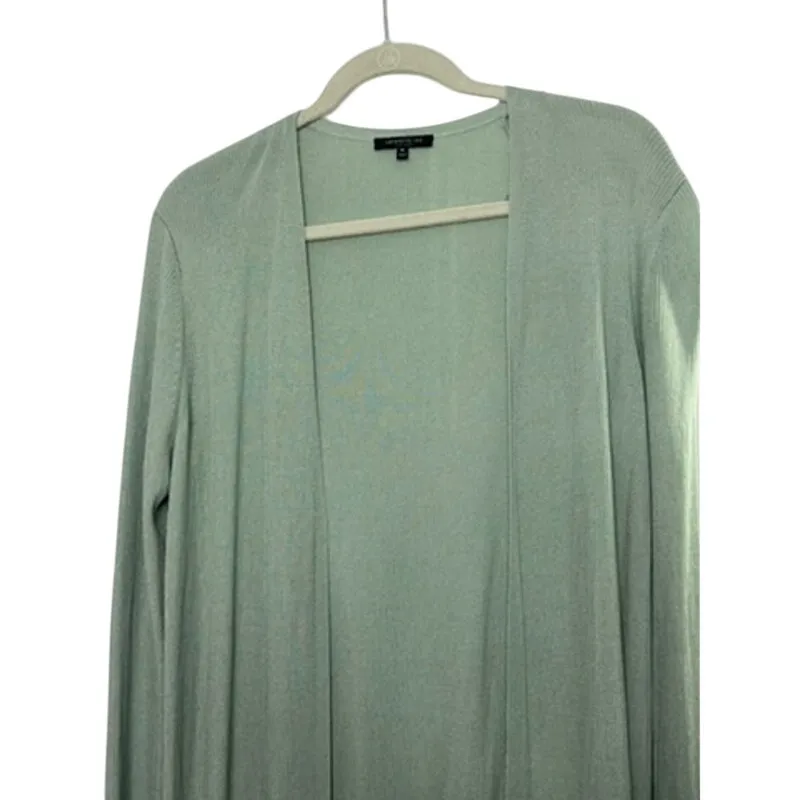 Lafayette 148 New York Mint Green Ribbed Duster Cardigan Women's Medium - Image 2