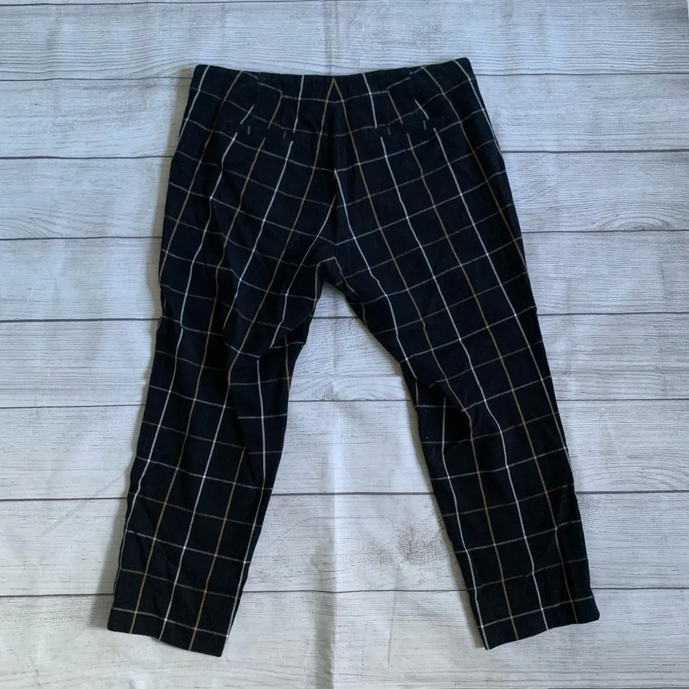J. Jill Black and White Cropped Chino Pants with Windowpane Pattern Size 8P - Image 3