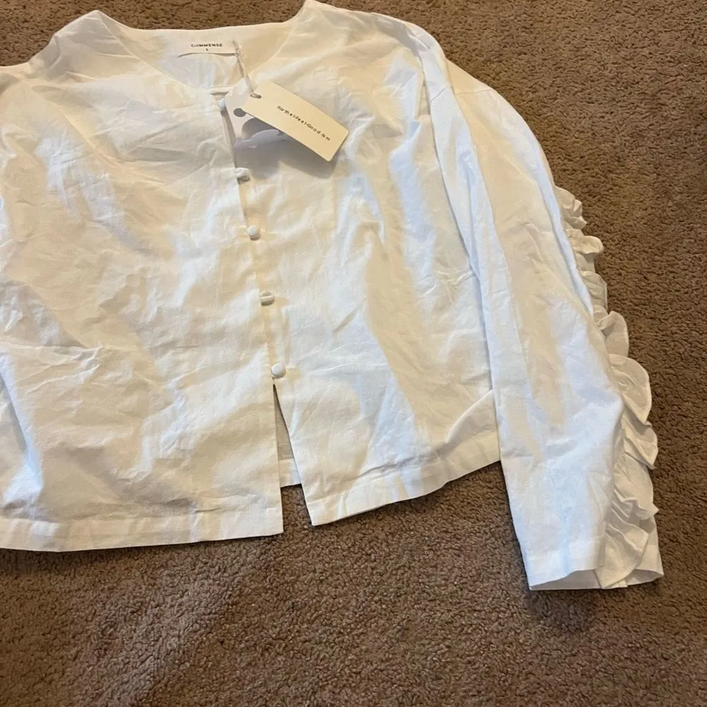 NWT commense white blouse small White - Image 2