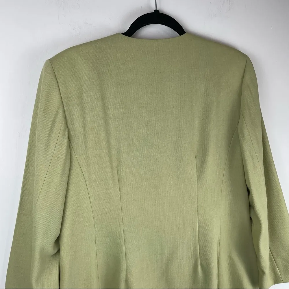 Vintage 90s Pendleton Pastel Green Wool Blazer Jacket - Image 8