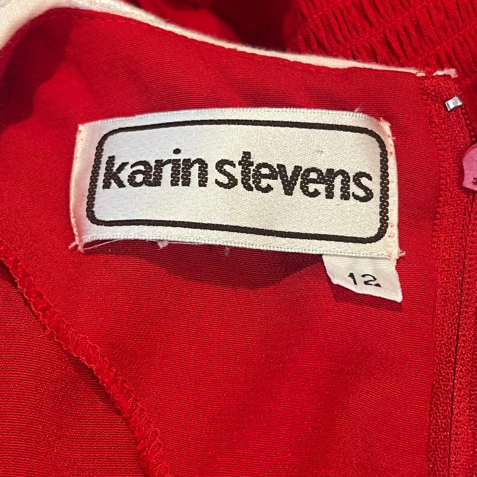 Vintage Karin Stevens Midi Dress w/ Peter Pan Collar Size 12 (Vintage Fit S/M) - Image 8