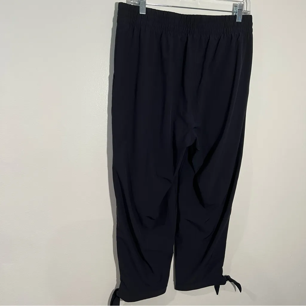 T By Talbots‎ Woven Ankle Tie Crop In Navy Size Medium - Image 6