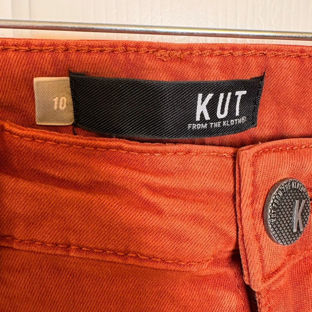 KUT From The Kloth Amy Rust Crop Straight Leg Jeans Modern Casual Size 10 - Image 4