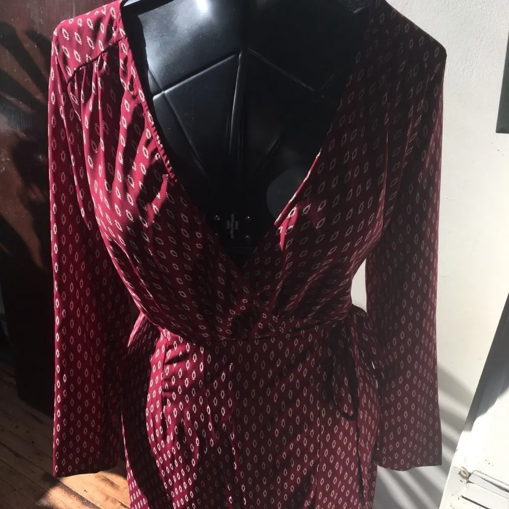 Lulus Lulu’s dark red S elegant boho wrap maxi dress - Image 2