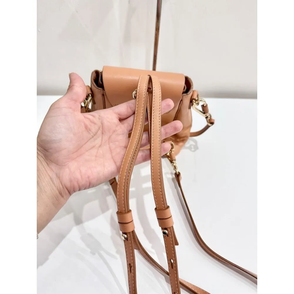 Chloe Calfskin Leather Quilted Tan Mini Faye Backpack - Image 13