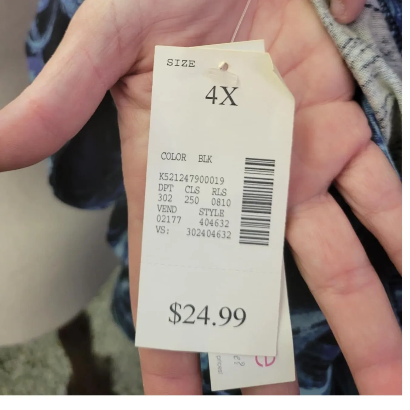 Catherines 5X Blue Green Fern‎ Leaf Print 3/4 Sleeve Button Up Shirt Top - Image 5