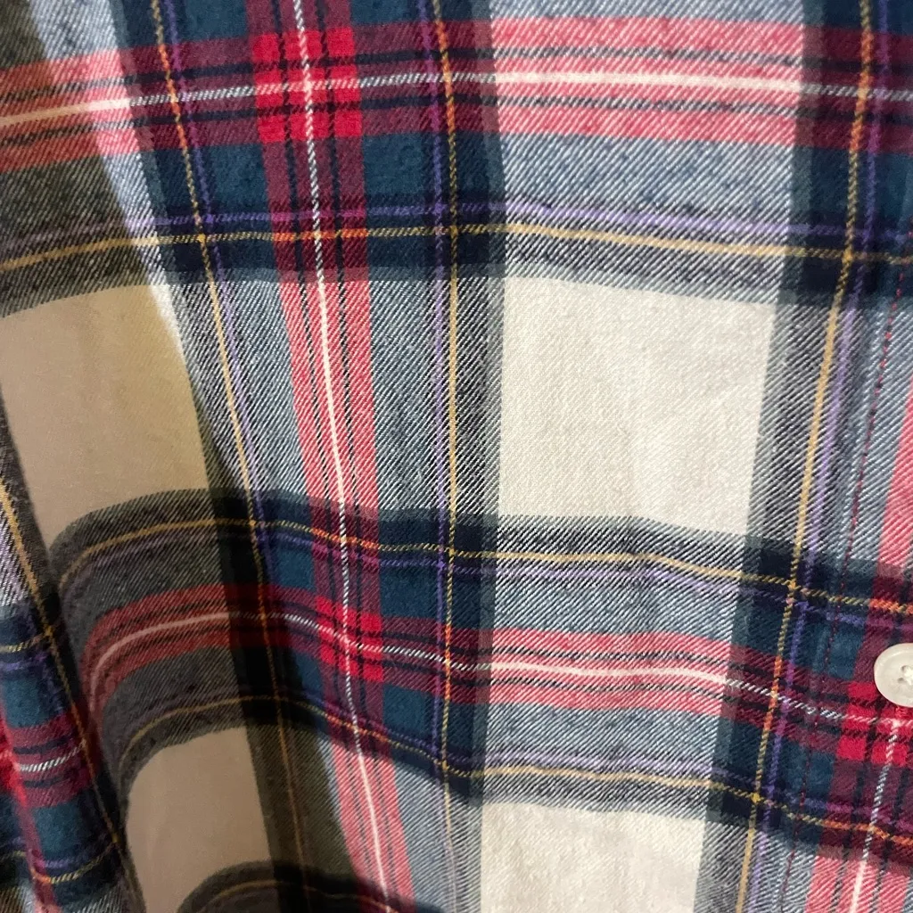 Eddie Bauer Red and Blue Plaid Casual Shirt - Image 3