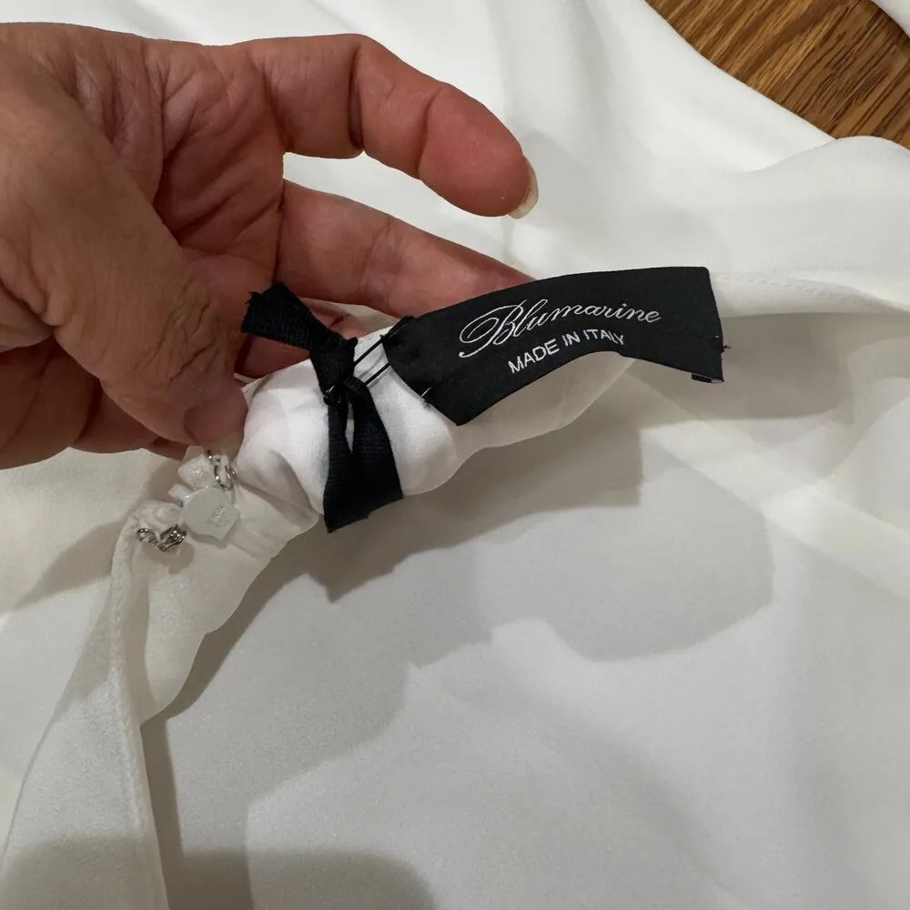 BLUMARINE Back Cut Out Mini Dress in black natural ivory IT 42 ( US 6) - Image 12