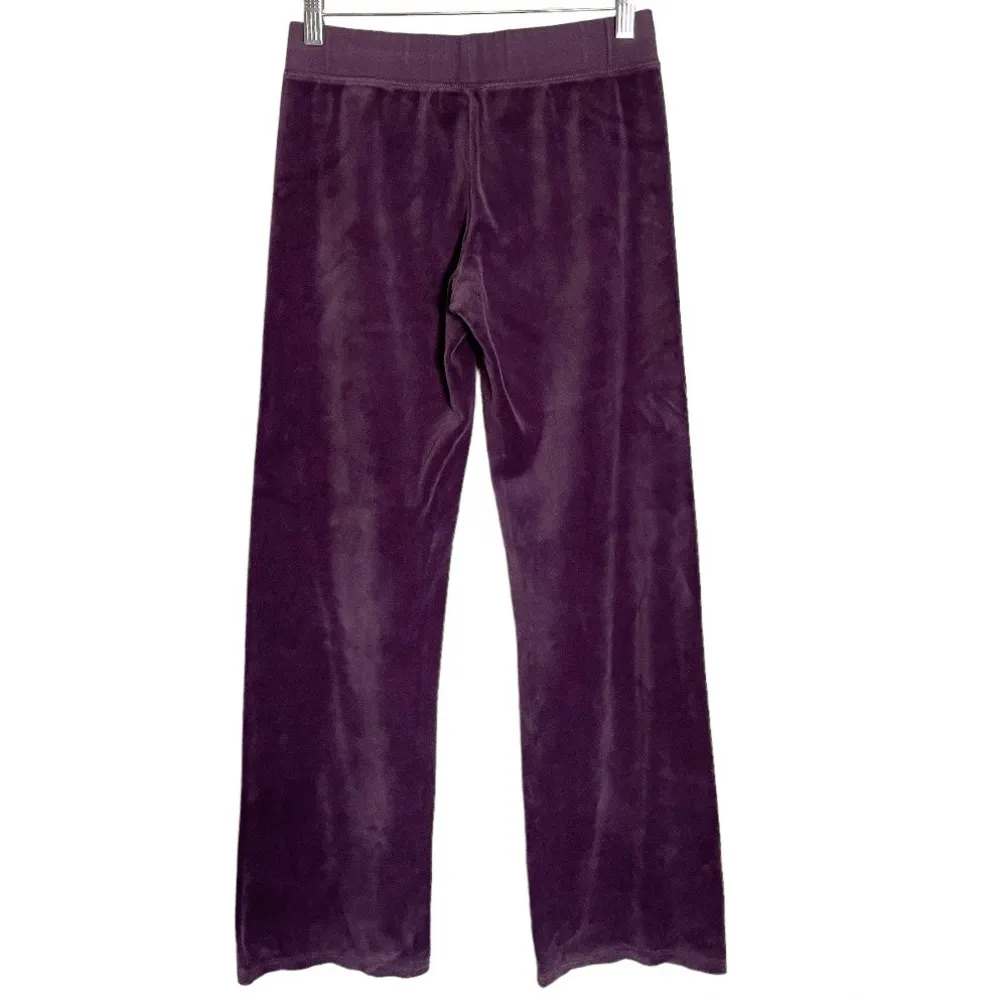 Juicy Couture Y2K Velour Track Pants Sweatpants Sz Small Purple - Image 2