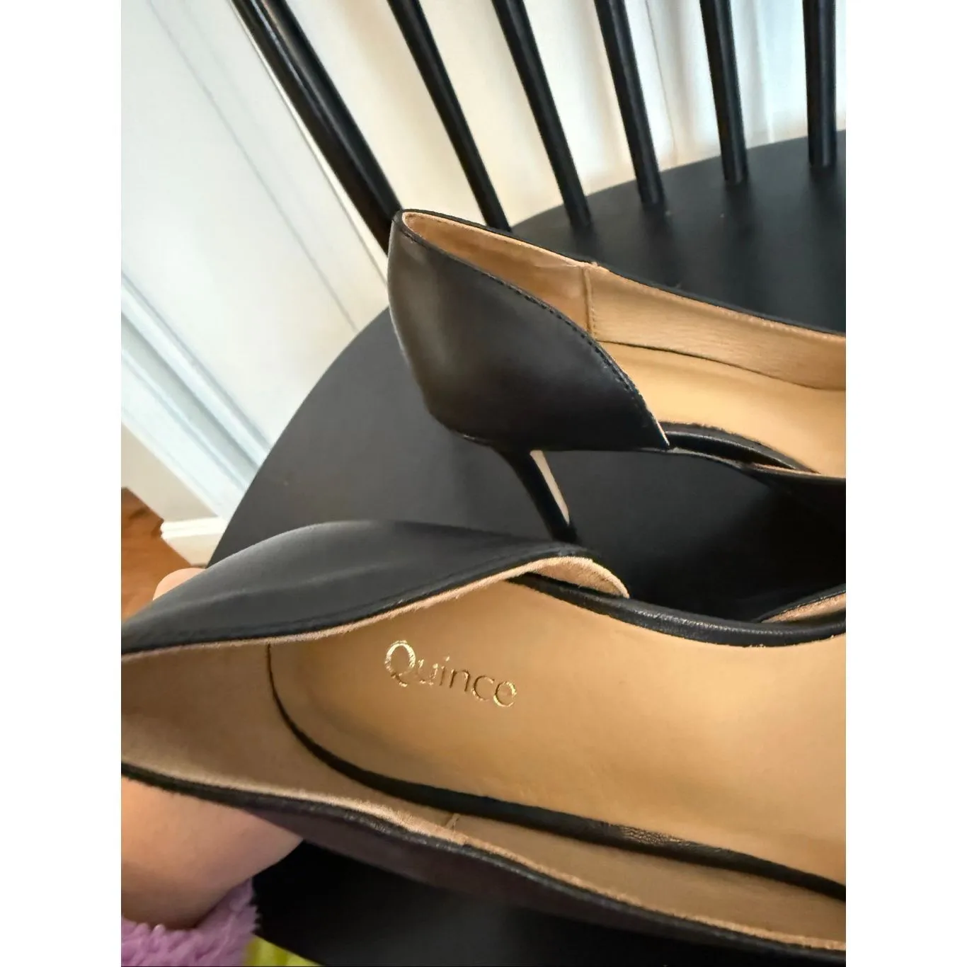 Quince black leather d’orsay pumps size 6 - Image 10
