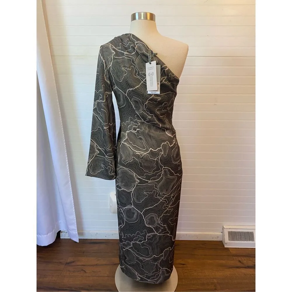 Antonio Melani x Elizabeth Damrich Monroe One Shoulder Satin Midi Dress - Image 4