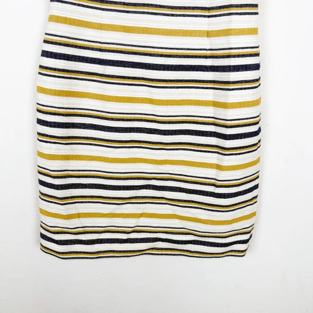 Brooks Brothers Cream Striped Sleeveless Sheath Mini Dress - Image 3