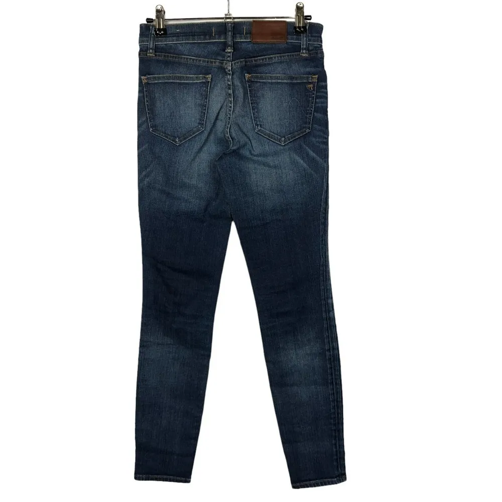 Madewell Skinny Skinny Dark Wash Distressed Mid Rise Jeans 26 - Image 2
