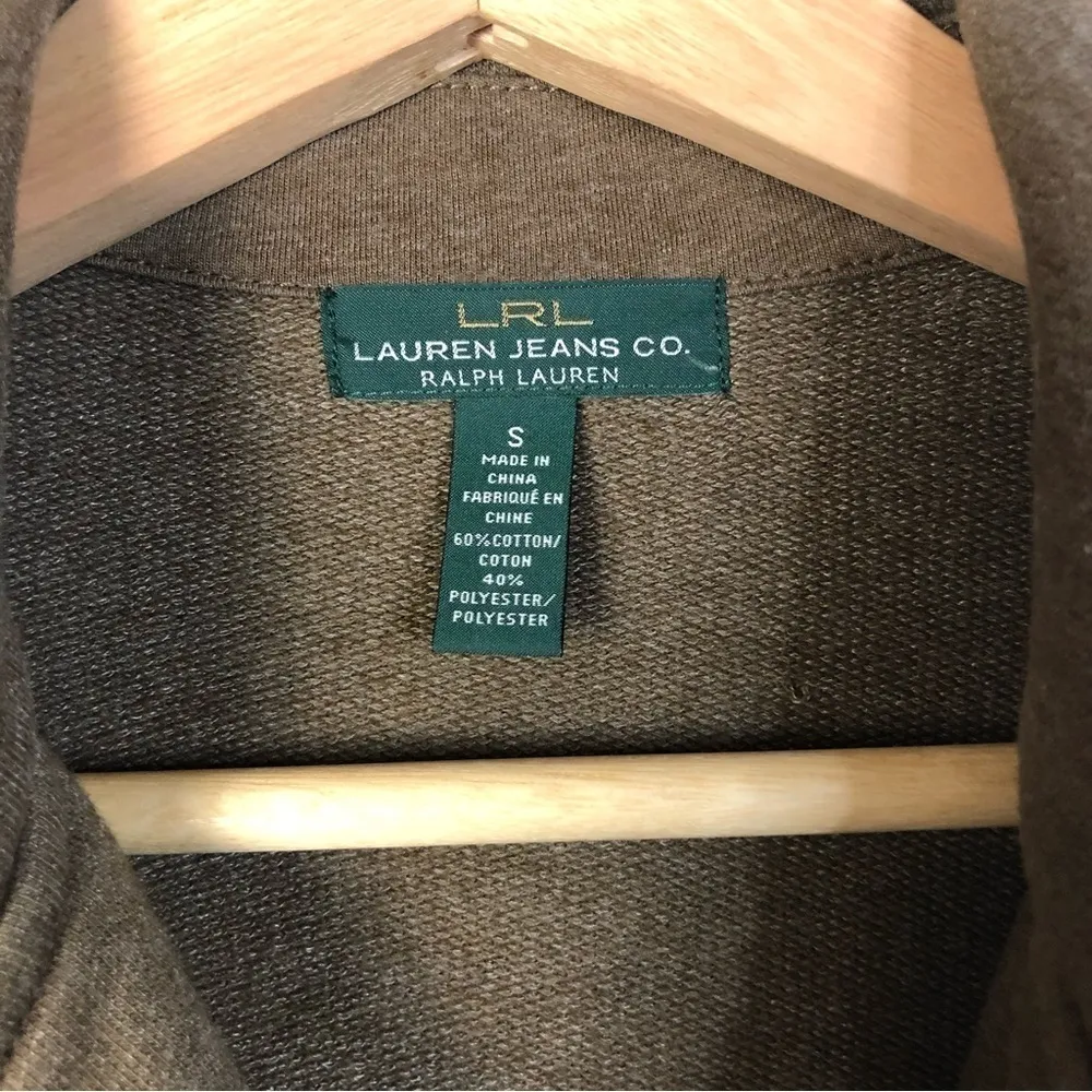 Lauren Ralph Lauren Warm Brown Long Sleeve Moto Zip Neck Sweater Dress S - Image 4