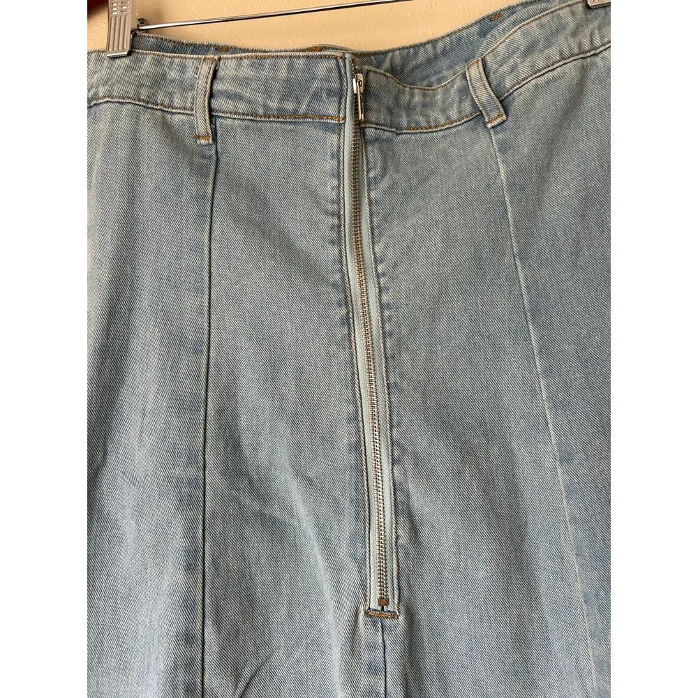 PrettyLittleThing Denim Strapless Mini Dress US Size 8 - Image 10