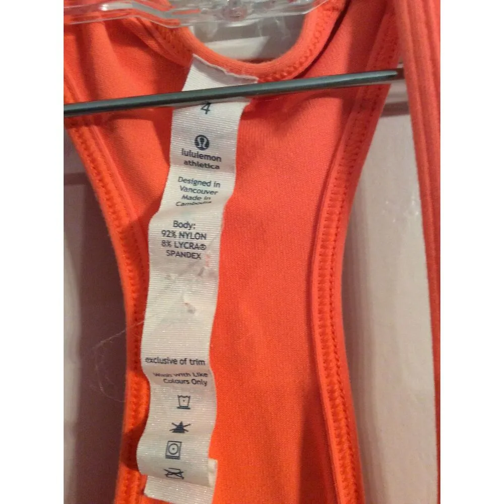 Lululemon Size 4 orange racerback tank - Image 4