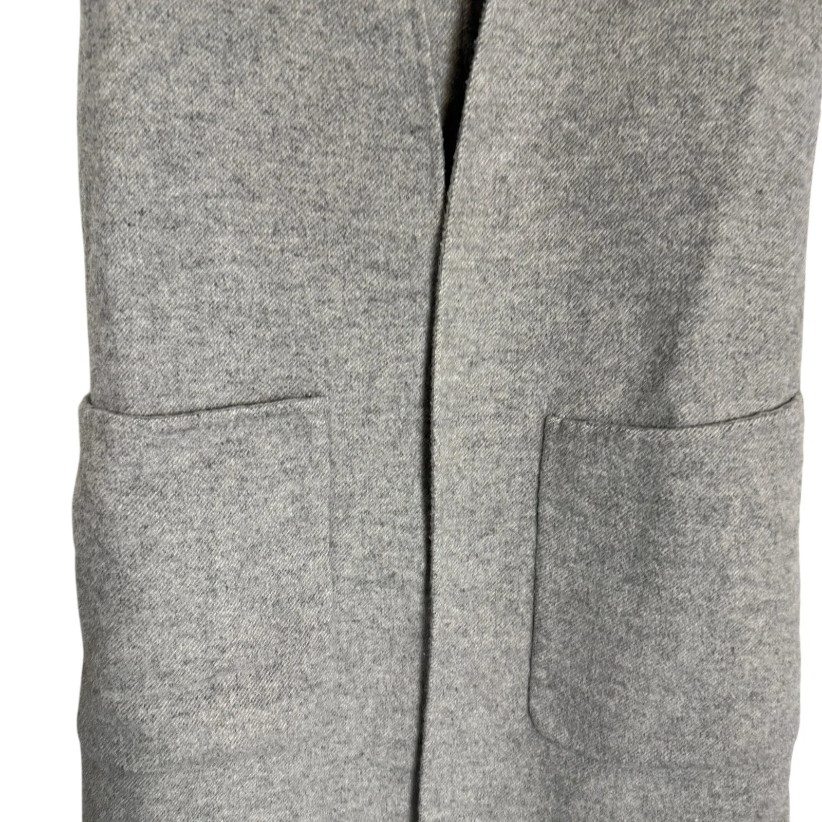 Zara Gray Sleeveless Wool Longline Patch Pocket Midi Duster Vest Small - Image 5