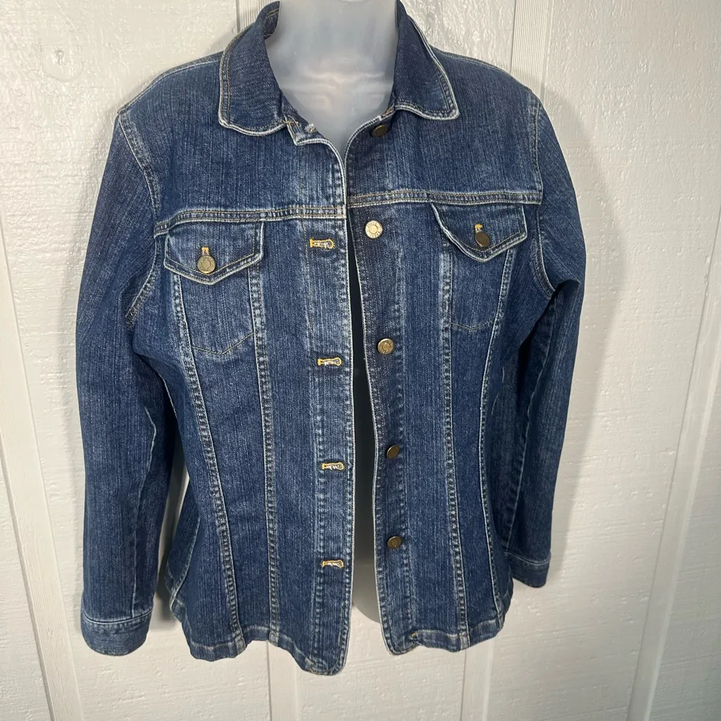 Jones New York Sport Women’s Denim  Button Jacket Size Large EUC - Image 2