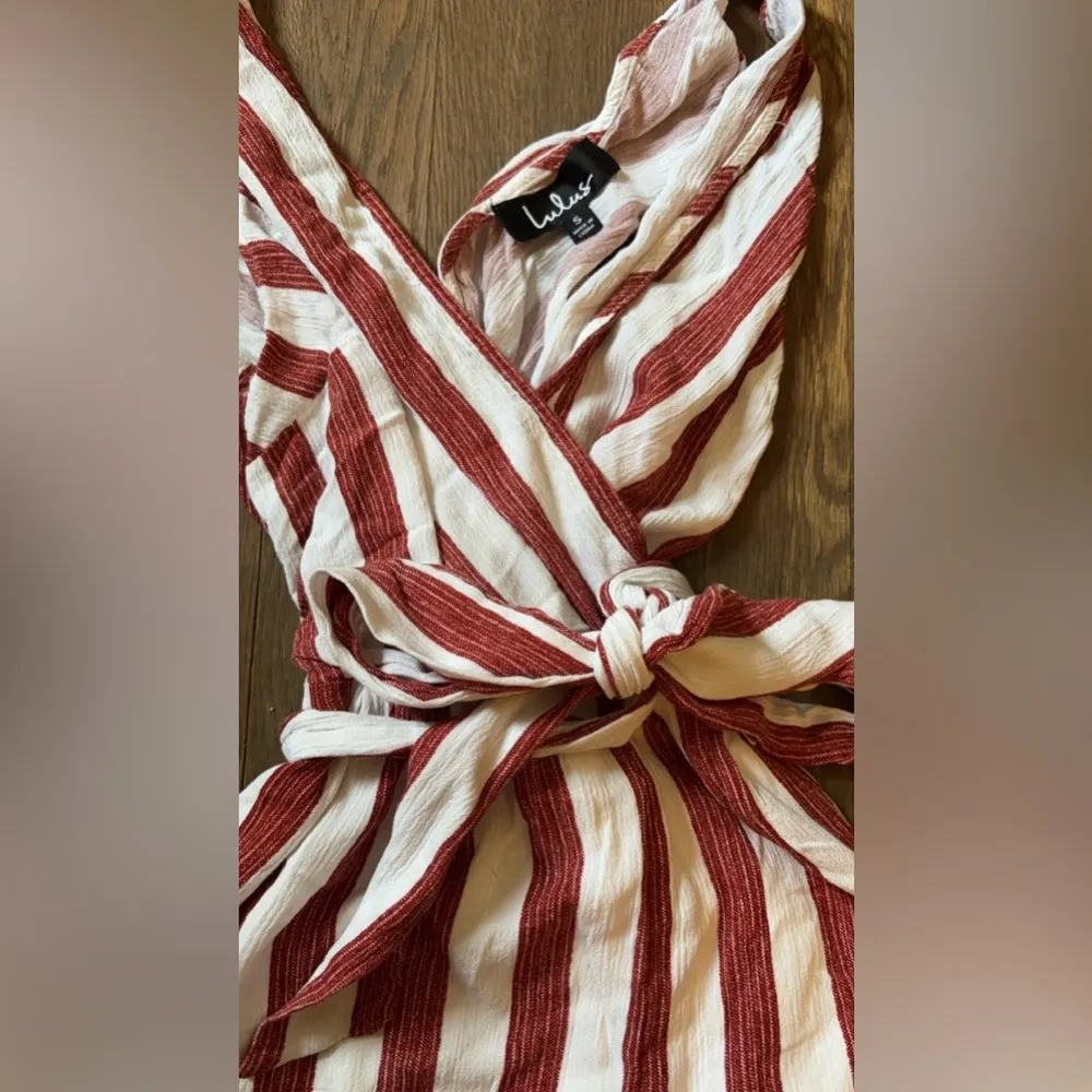 LULU’S PIER PLEASURE RED AND WHITE STRIPED ROMPER - Image 5