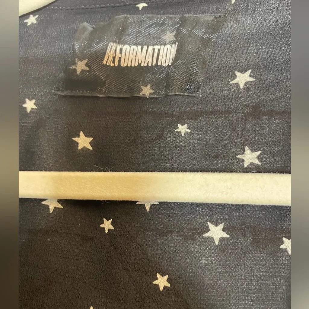 Reformation Black Star Pattern Blouse - Image 3