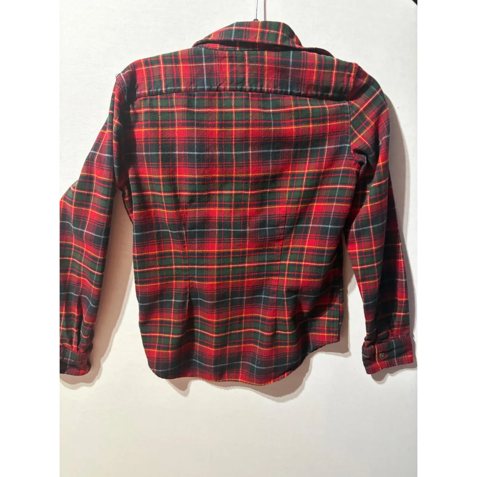 Chaps Denim Plaid Flannel Shirt Red Green Blue Button Up Long Sleeve Womens M Size M - Image 7