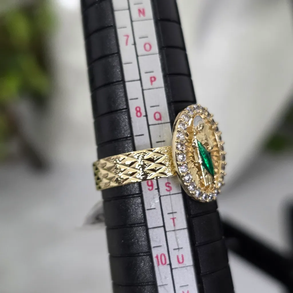 Gold Filled Ring St Jude Icon with Ciboc Zirconia Size 9 - Image 5