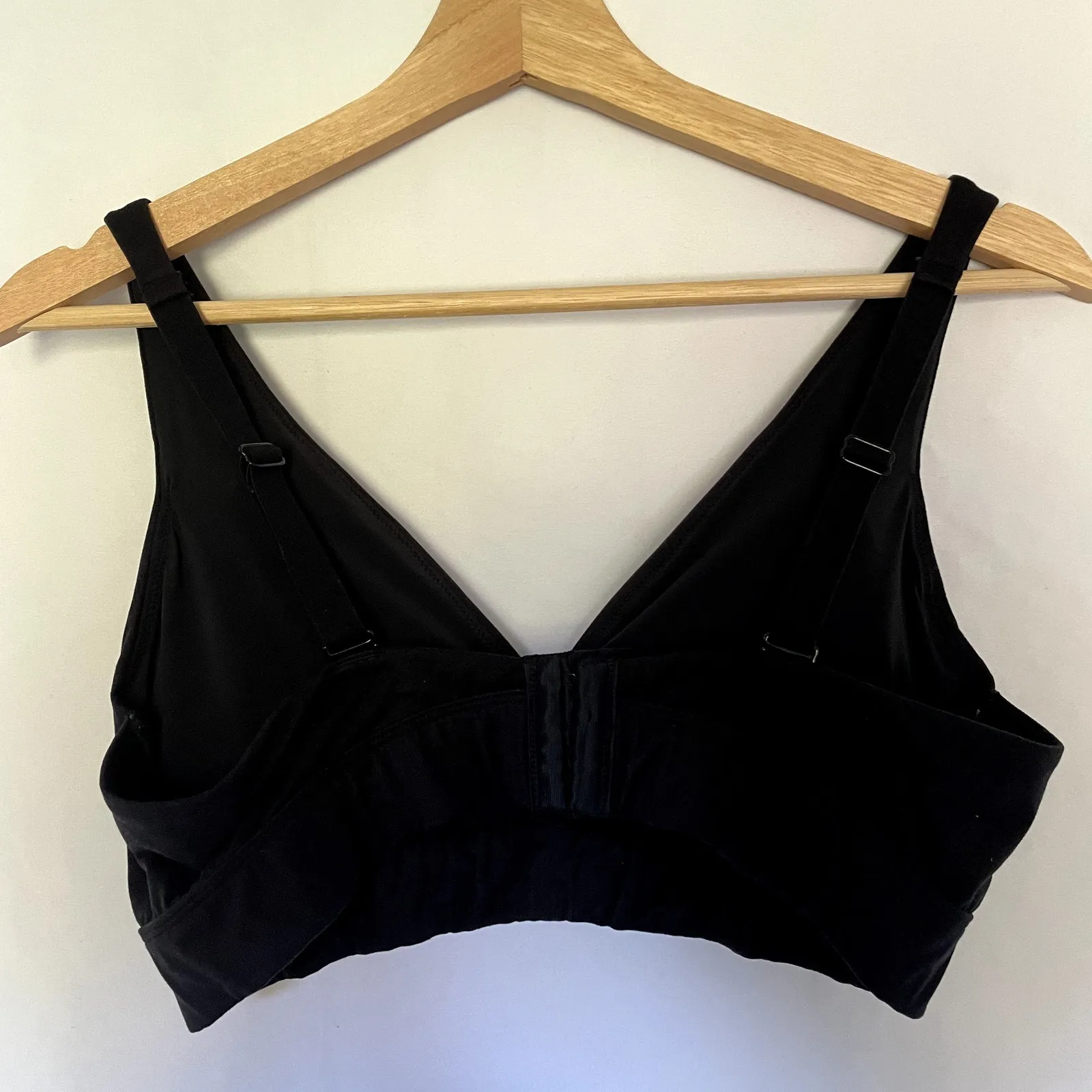 Auden lightly lined plunge bralette black bra nylon women's size L adjustable Size L - Image 3