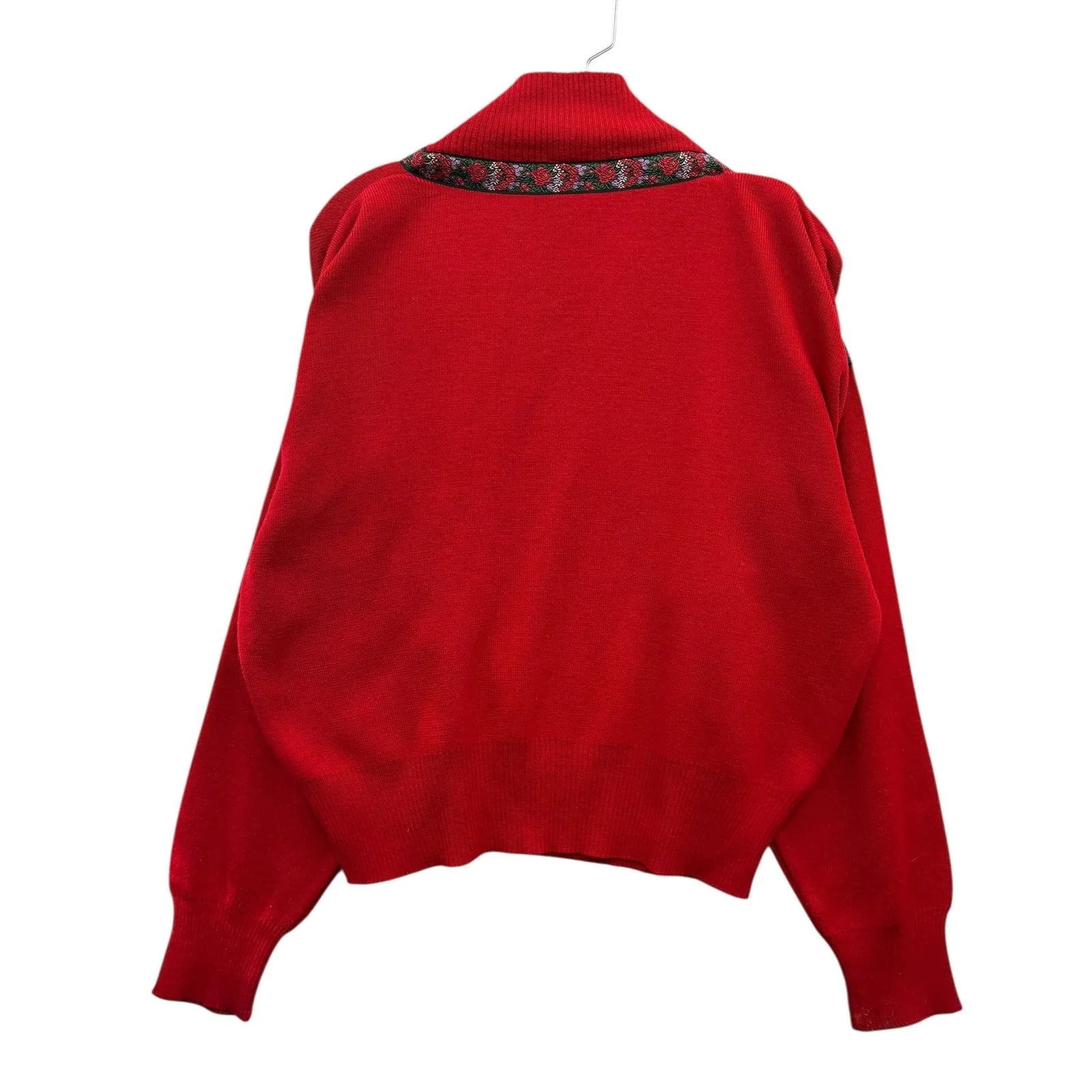 Vintage Meister Women's Red Wool Blend Knit Sweater V - Image 2
