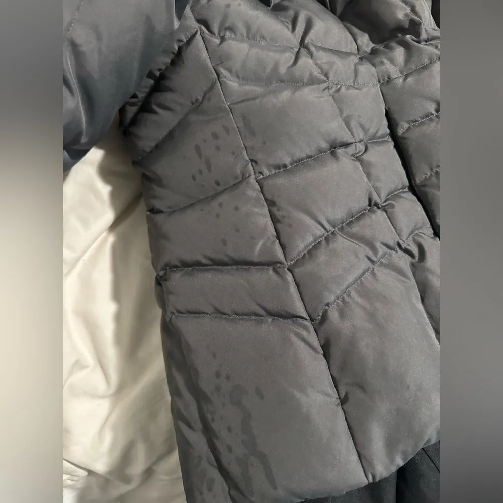 Women's Calvin Klein Black Puffer Down Jacket Full Zip Hooded Quilted Sz L - Image 12