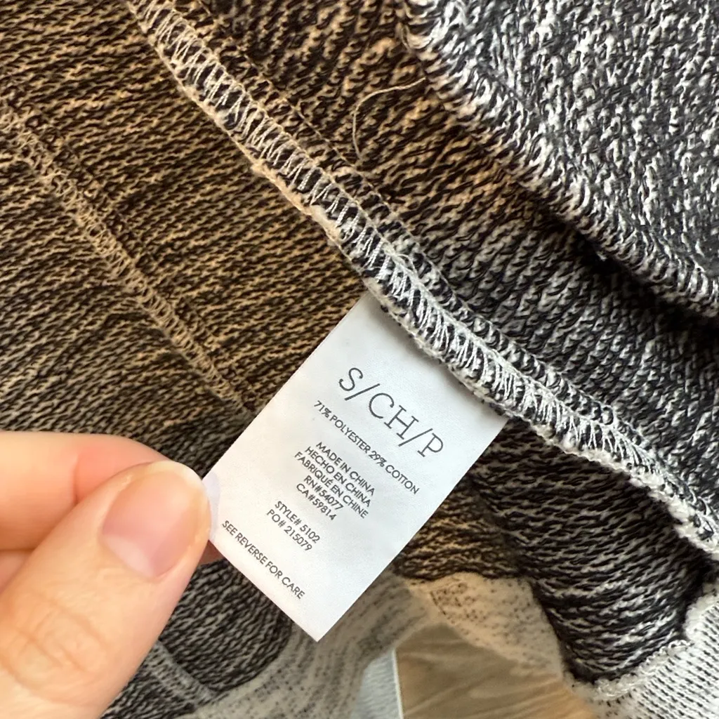 CAbi #5102 Marled Gray Neo Knit French Terry Moto Sweatshirt Jacket, S - Image 9