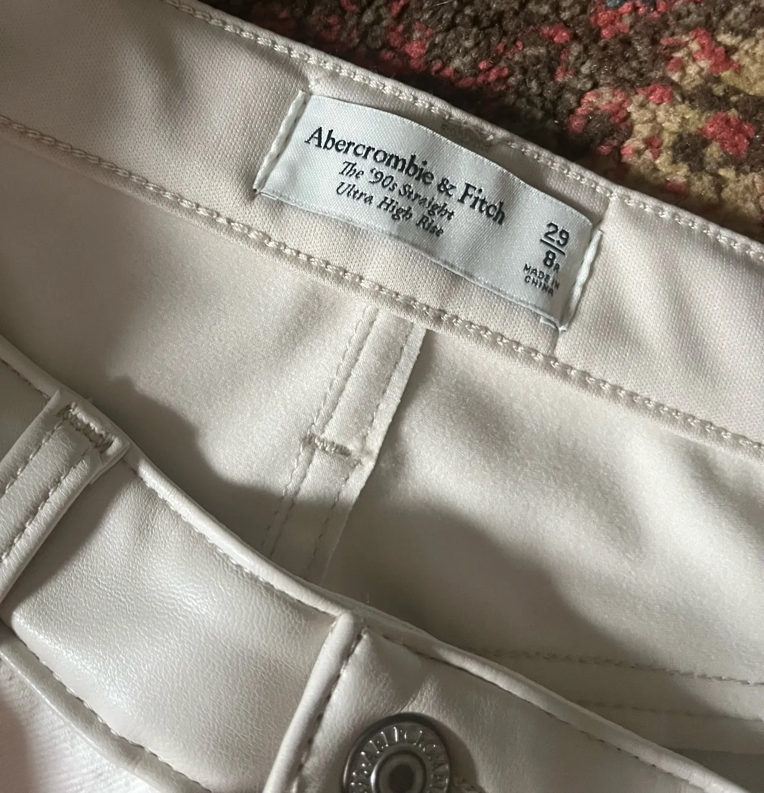A&F 90’s ultra high waisted leather trim pants  - Image 2