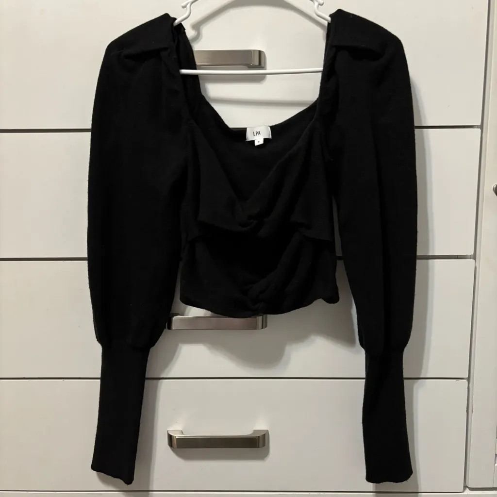 LPA Black Cutout Long Sleeve Top - Image 2