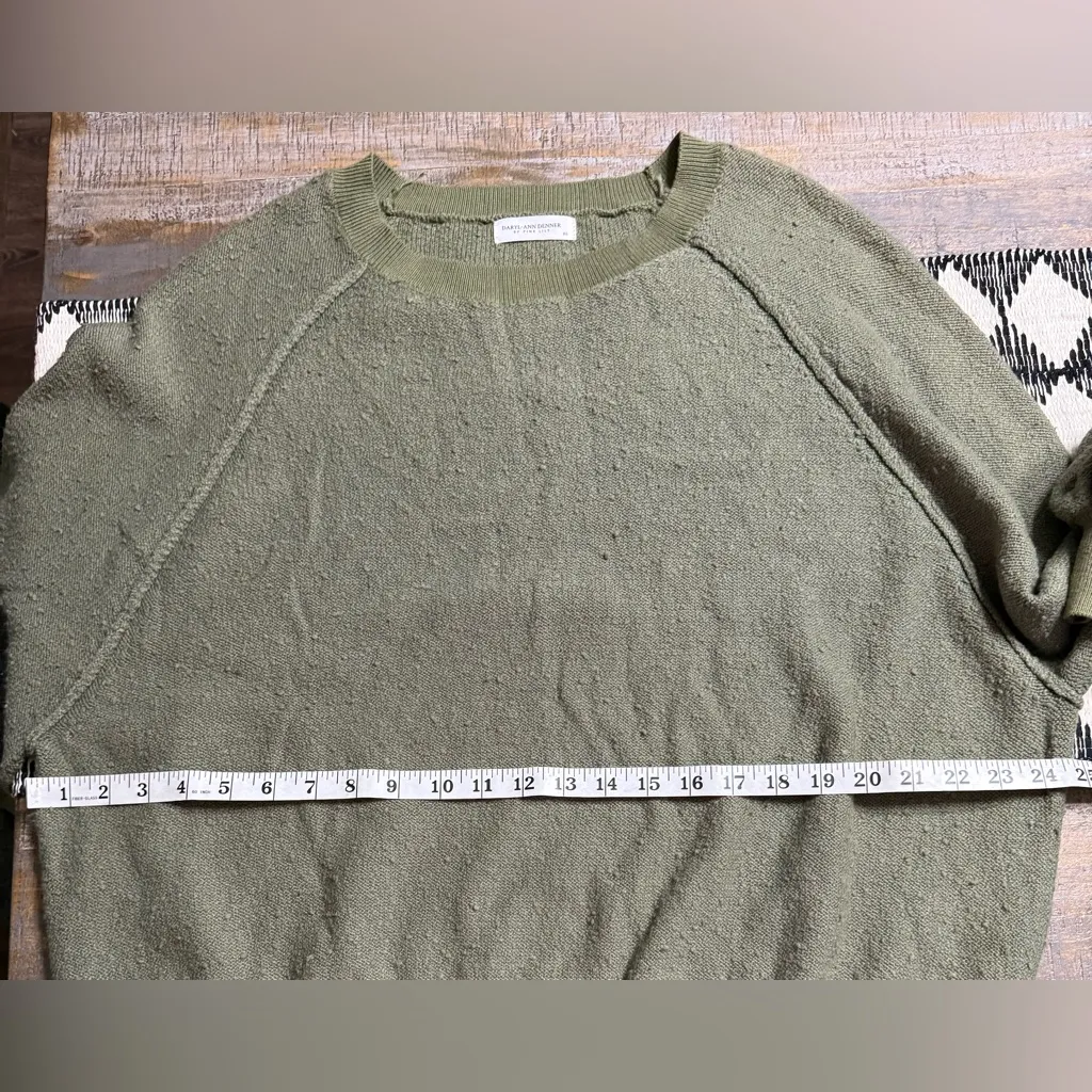 Pink Lily x Daryl ann Denner Olive Green Crew Neck balloon sleeve Sweater - Image 5