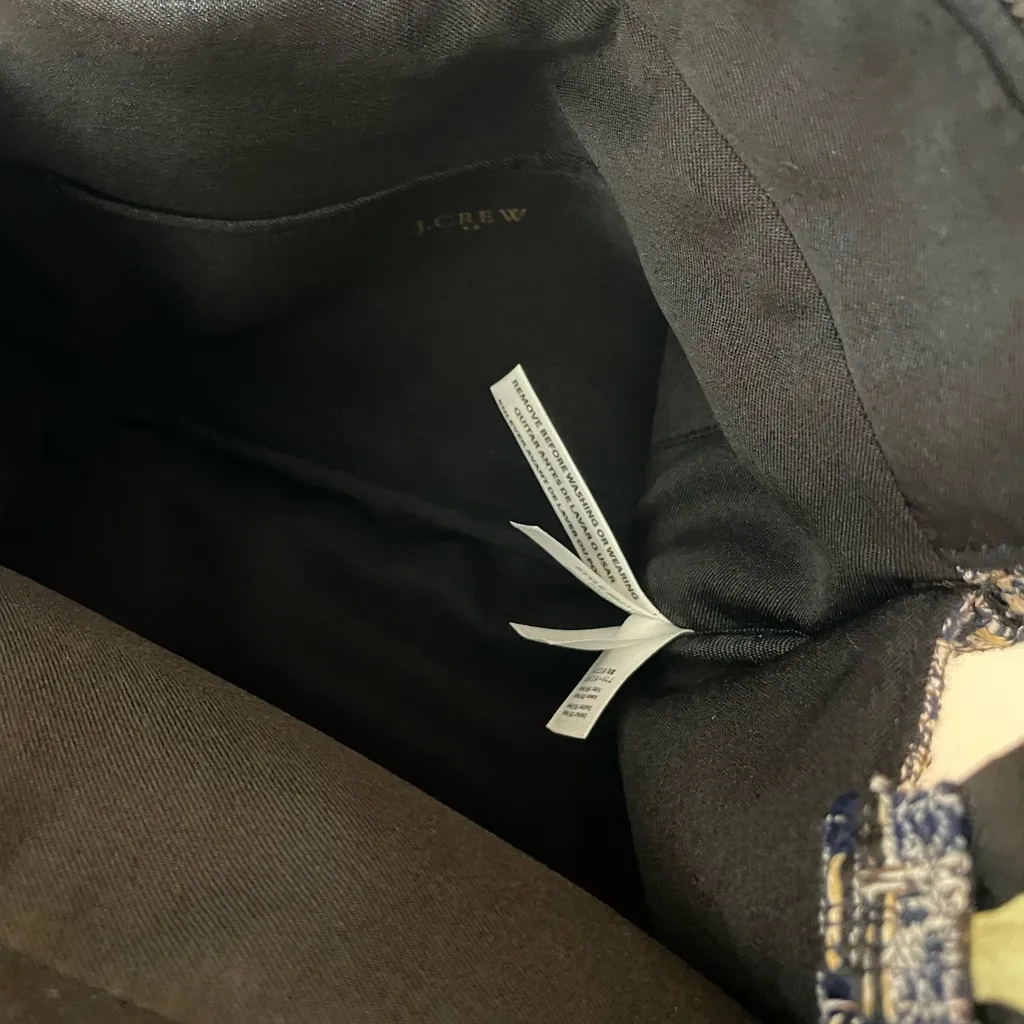 J. Crew Black and Cream Tweed Tote - Image 7