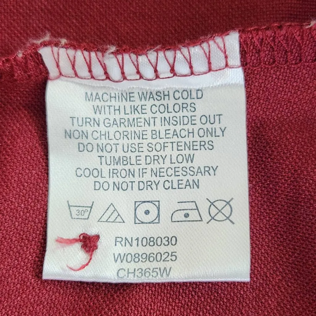 Chestnut Hill Womens Mississippi State Bulldogs Burgundy Polo Shirt Size Medium Red - Image 7