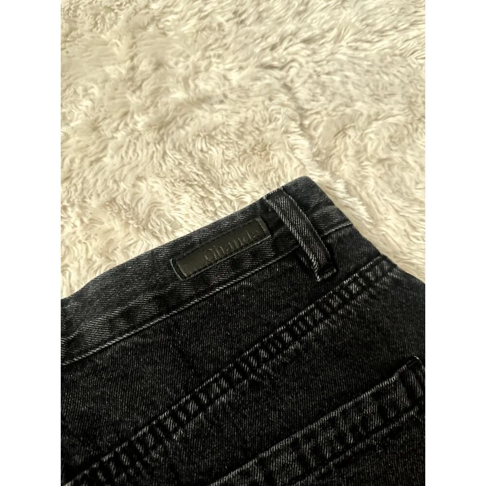 Ghanda Sz 10 High Rise Black Denim Shorts 3" Inseam - Image 5