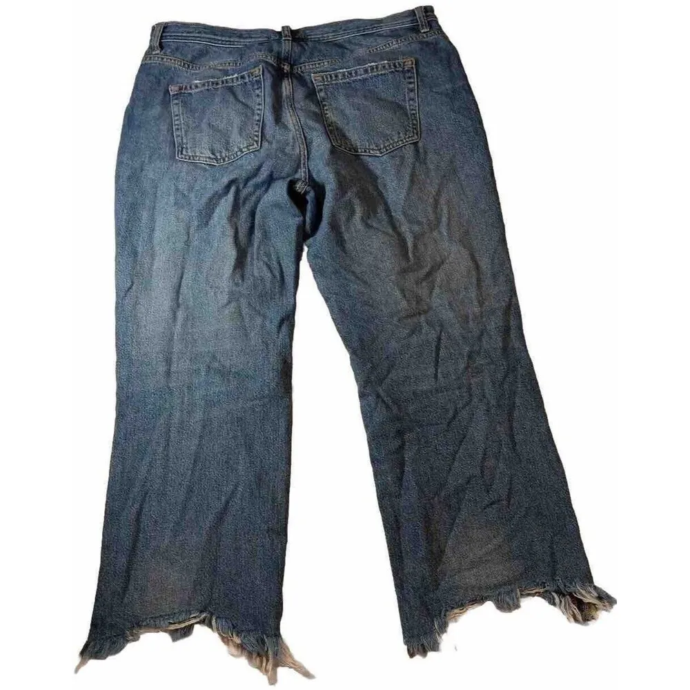We the Free Women's Distressed Jeans BOHO Y2K Streetwear Trendy Frayed SZ 32 - Image 2