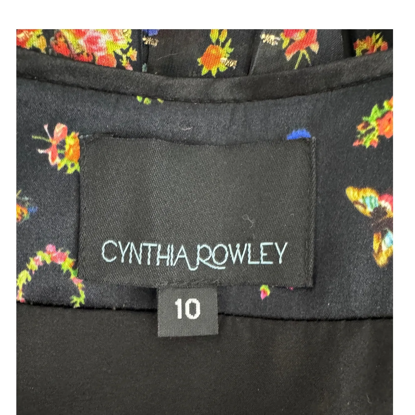 Cynthia Rowley Caroline Tiered Maxi Dress ditsy floral silk black size 8 medium - Image 12
