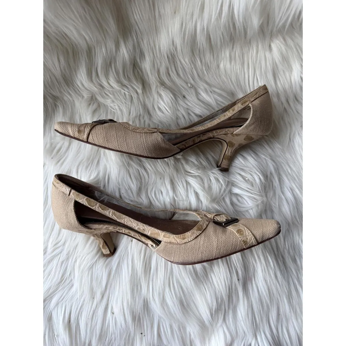 Bandolino “Cardun@ Beige Women's Pointed Toe Flats with Buckle Detail Brown Size undefined - Image 7